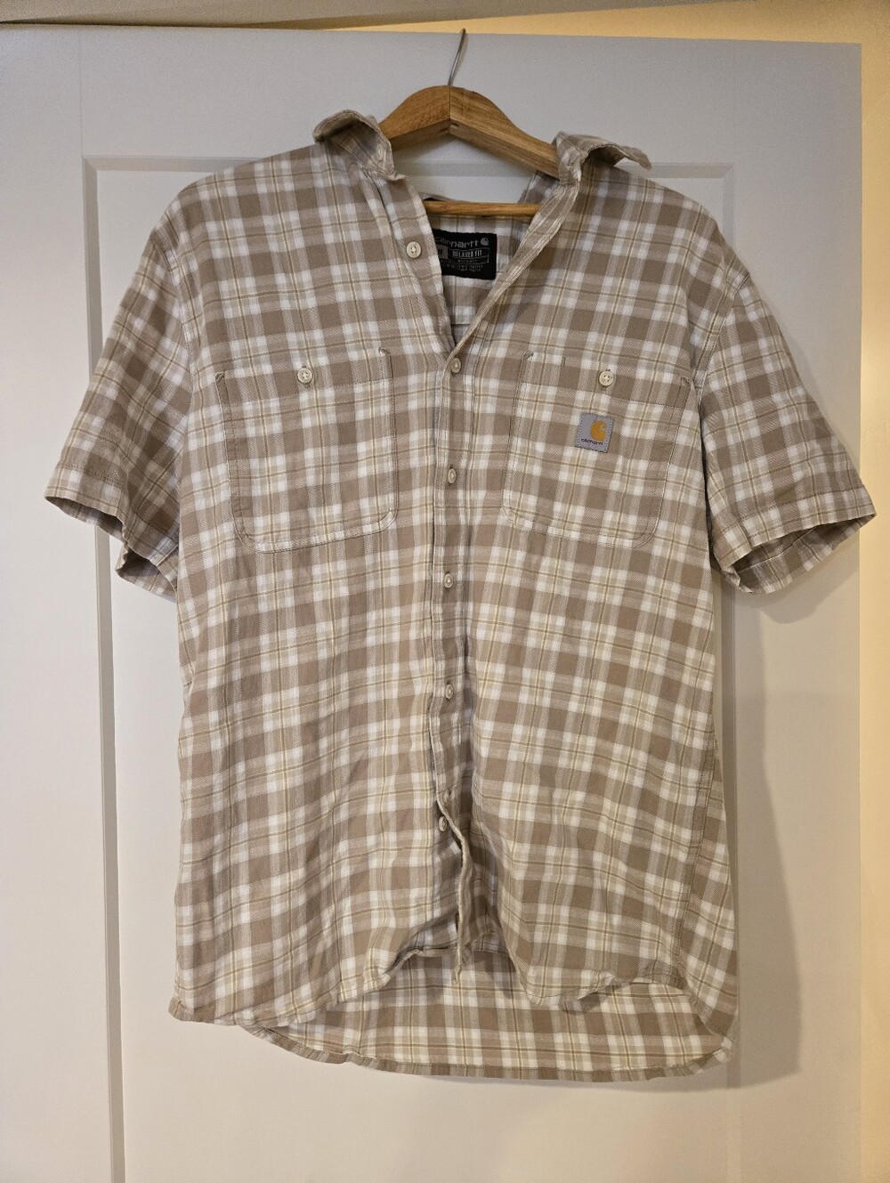 Carhartt Men's Bozeman Relaxed Fit Short Sleeve Plaid Shirt Size M